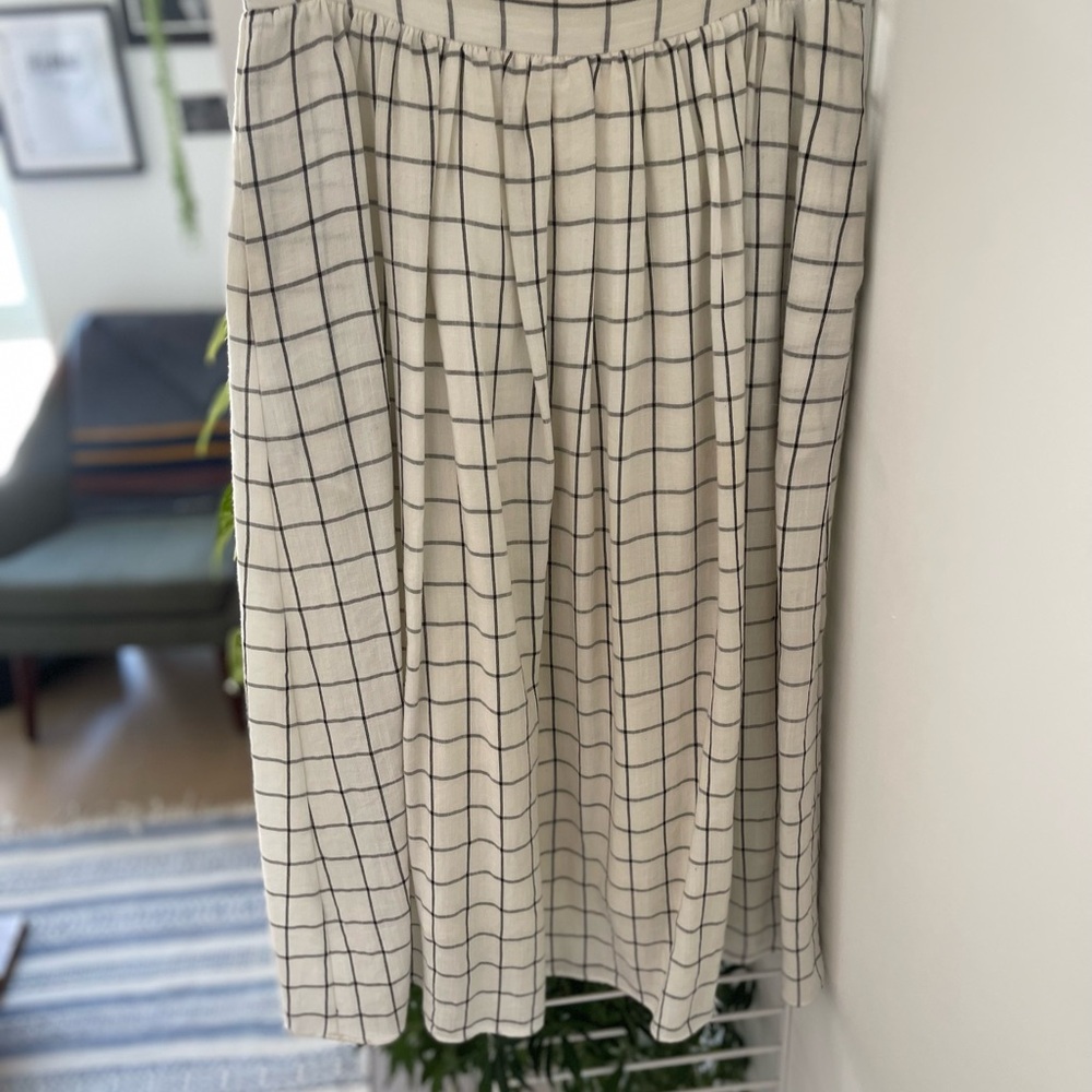 FRNCH A-Line Skirt in Black and white windowpane